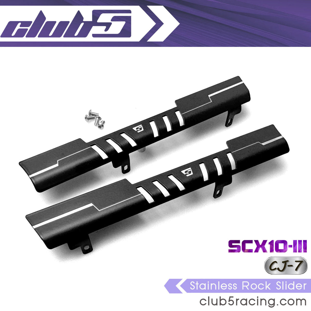 C-AXA-251 Stainless Rock Slider SCX10III Jeep CJ-7