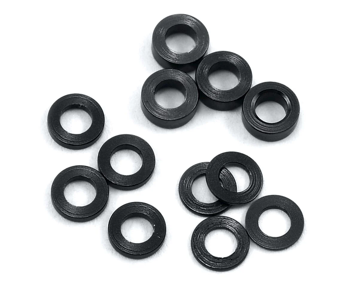 PTK-8370 Aluminum Ball Stud Washer Set (Black) (12) (0.5mm, 1.0mm & 2.0mm)