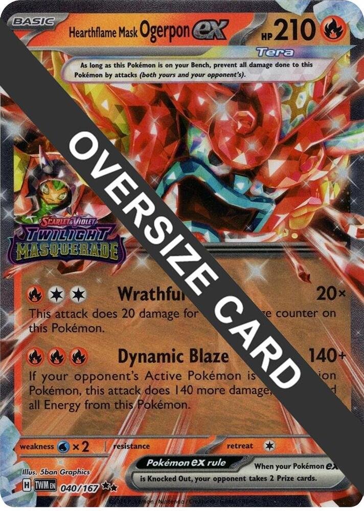 Hearthflame Mask Ogerpon ex (Twilight Masquerade Stamp) - Jumbo Card