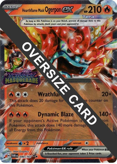 Hearthflame Mask Ogerpon ex (Twilight Masquerade Stamp) - Jumbo Card