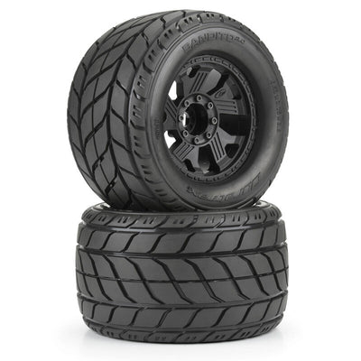 DTX564910 DuraTrax Bandito 2.0 1/8 3.8" Pre-Mounted Truck Tires (Black) (2) w/17mm Hex