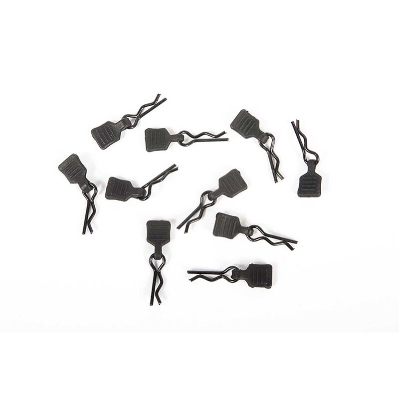 AXI206000 3mm Body Clips w/Tab, Black (10pc)