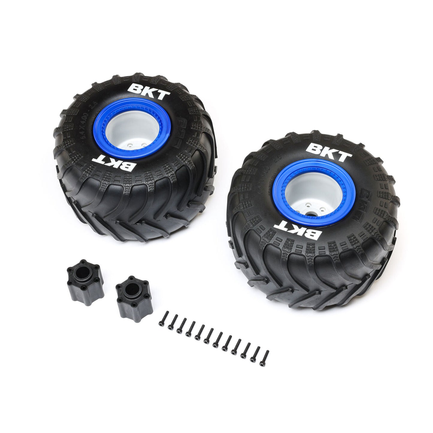 LOS-1819 Losi BKT 2.6" Monster Truck Tire, Med, Premount, Blue (2): LMT 2.0