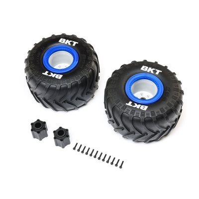 LOS-1819 Losi BKT 2.6" Monster Truck Tire, Med, Premount, Blue (2): LMT 2.0