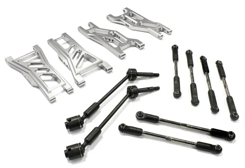 INTT8129SILVER V2 Billet Complete EXT Modified Suspension Set - Slash 2WD