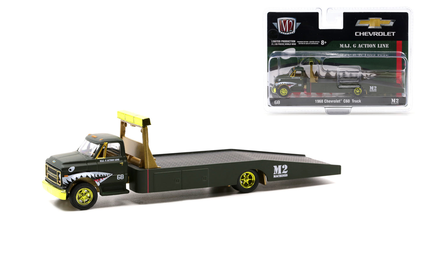 M2Machines 39100-HS01 1:64th Scale 1968 Chevrolet  C60 Auto Trailer - CHASE!