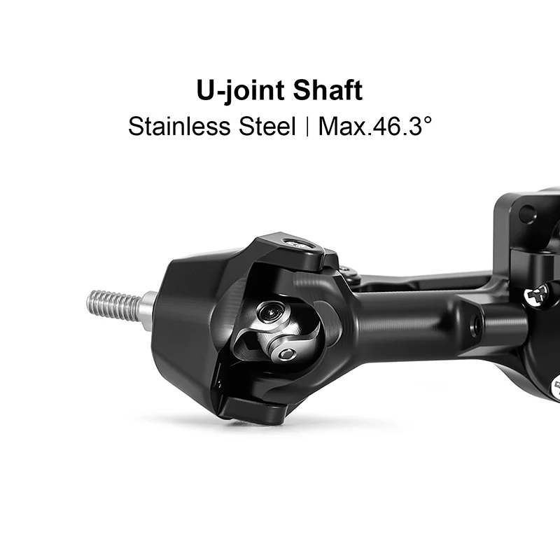SCX30-25BKFR INJORA +3mm Planet Axles with Brass Steering Knuckles for 1/30 SCX30 - Black