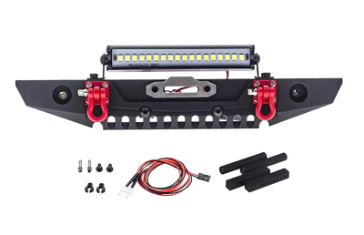 INTC29938 Alloy Front Bumper w/ LED Light Bar 1/10 Scale & Trail Crawler