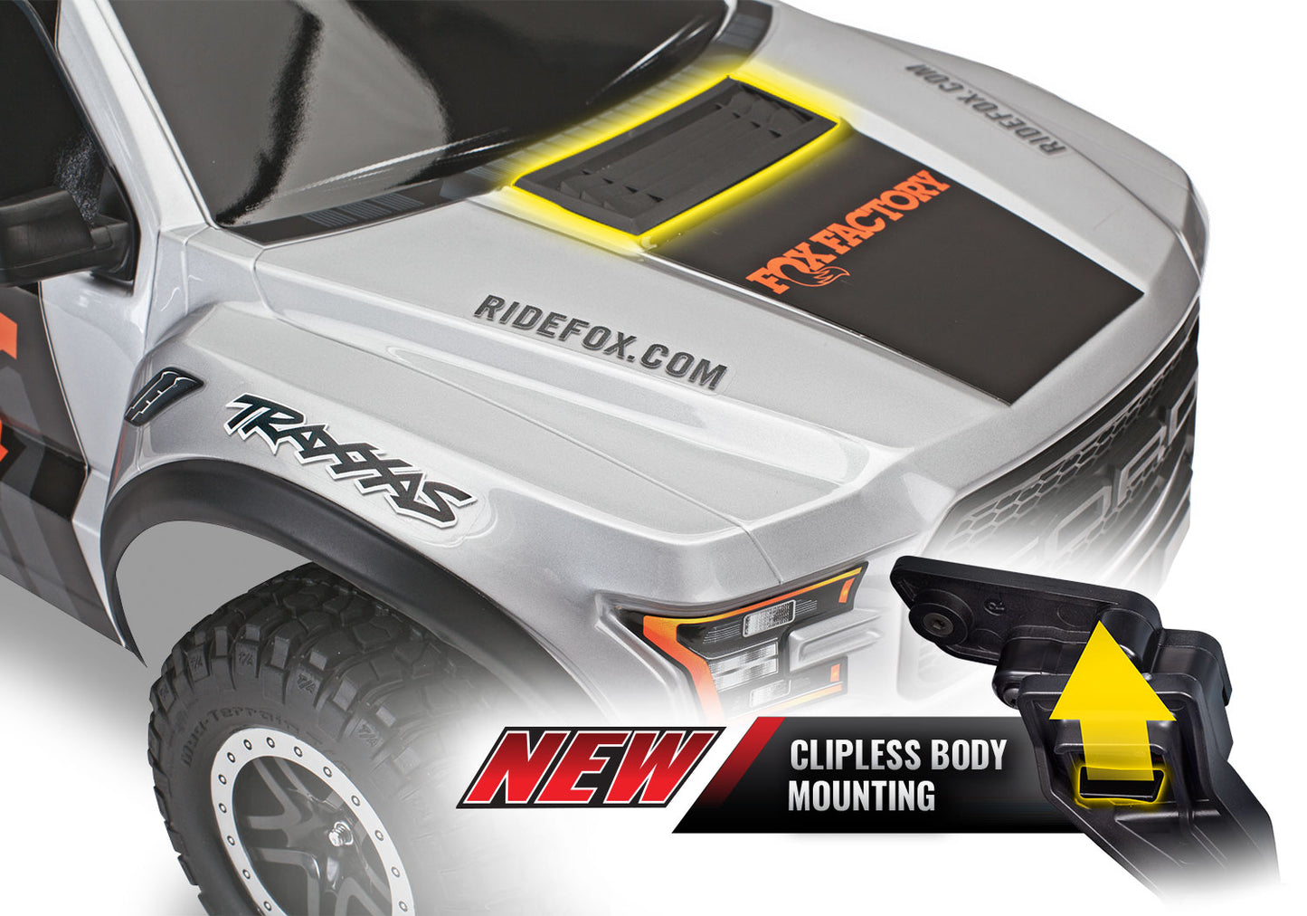 58094-8 Traxxas 2017 Ford F-150 Raptor 1/10 Scale 2WD Short Course Truck with Clipless Body W/USB-C