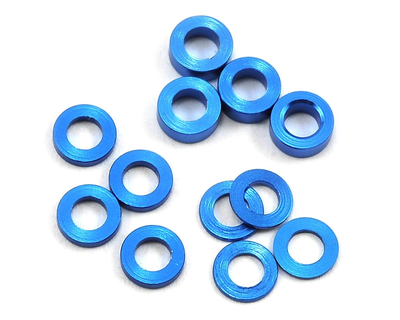 PTK-8371 Aluminum Ball Stud Washer Set (Blue) (12) (0.5mm, 1.0mm & 2.0mm)