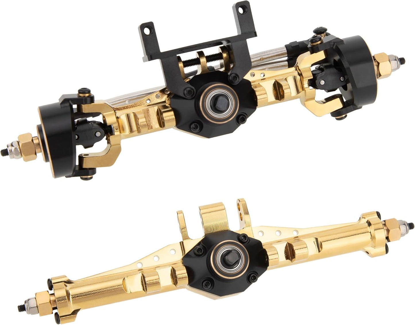 MEUS Racing Isokinetic 3-Section CVD Front and Rear Axles Maximum Steering Angle 52° Wider +5MM for TRX4M Upgrade 1/18 RC Crawler Car (Electroplated Gold)