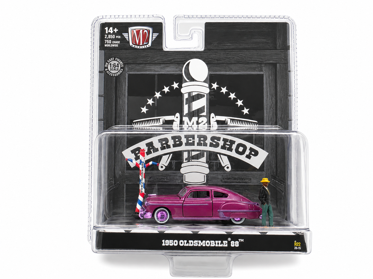 M2Machines 67500-22 Diorama "Barber Shop" 1950 Oldsmobile 88 with Figure " CHASE"
