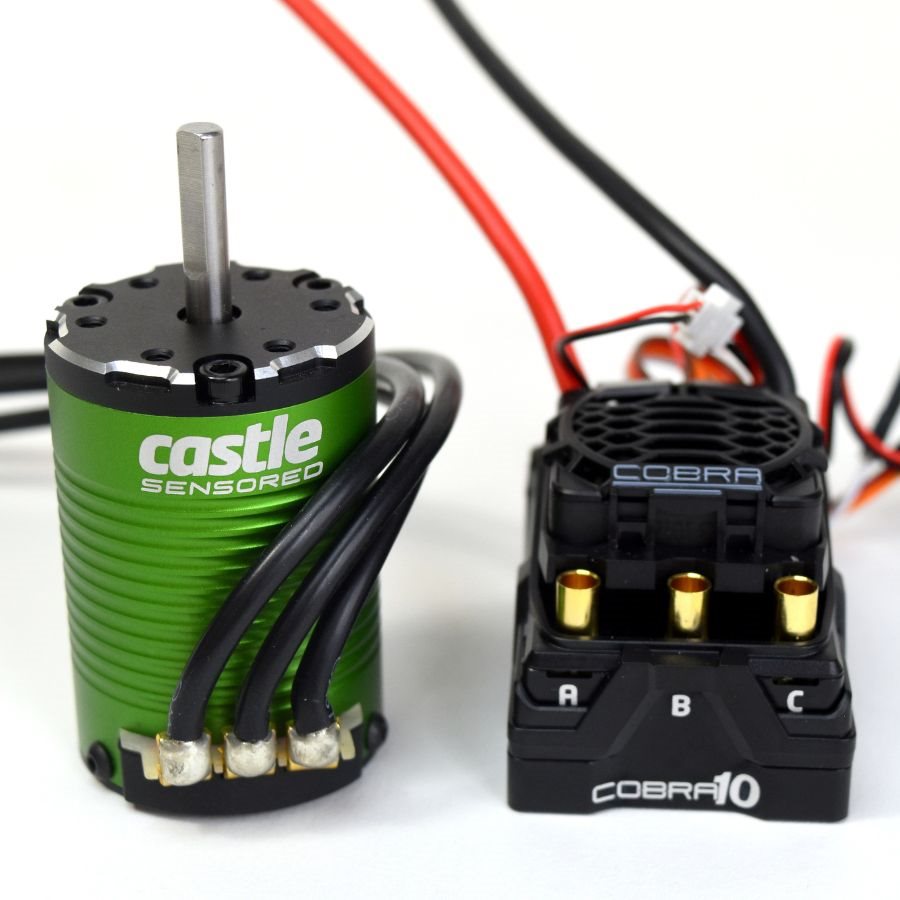 CSE010-0174-10 COBRA 10 6S MAX, 25.2V MAX, 8A PEAK BEC W / 1410-3800KV 5MM SENSORED MOTO