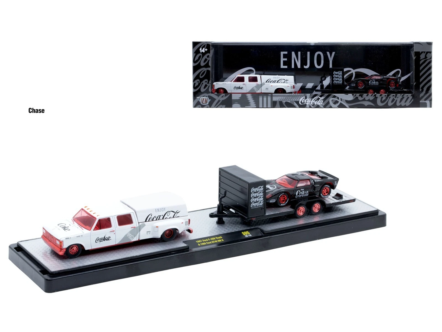 M2Machines 56000-S05 Auto-Haulers Coca-Cola 1987 Ford F-350 Truck & 1966 Ford GT40 MK II CHASE