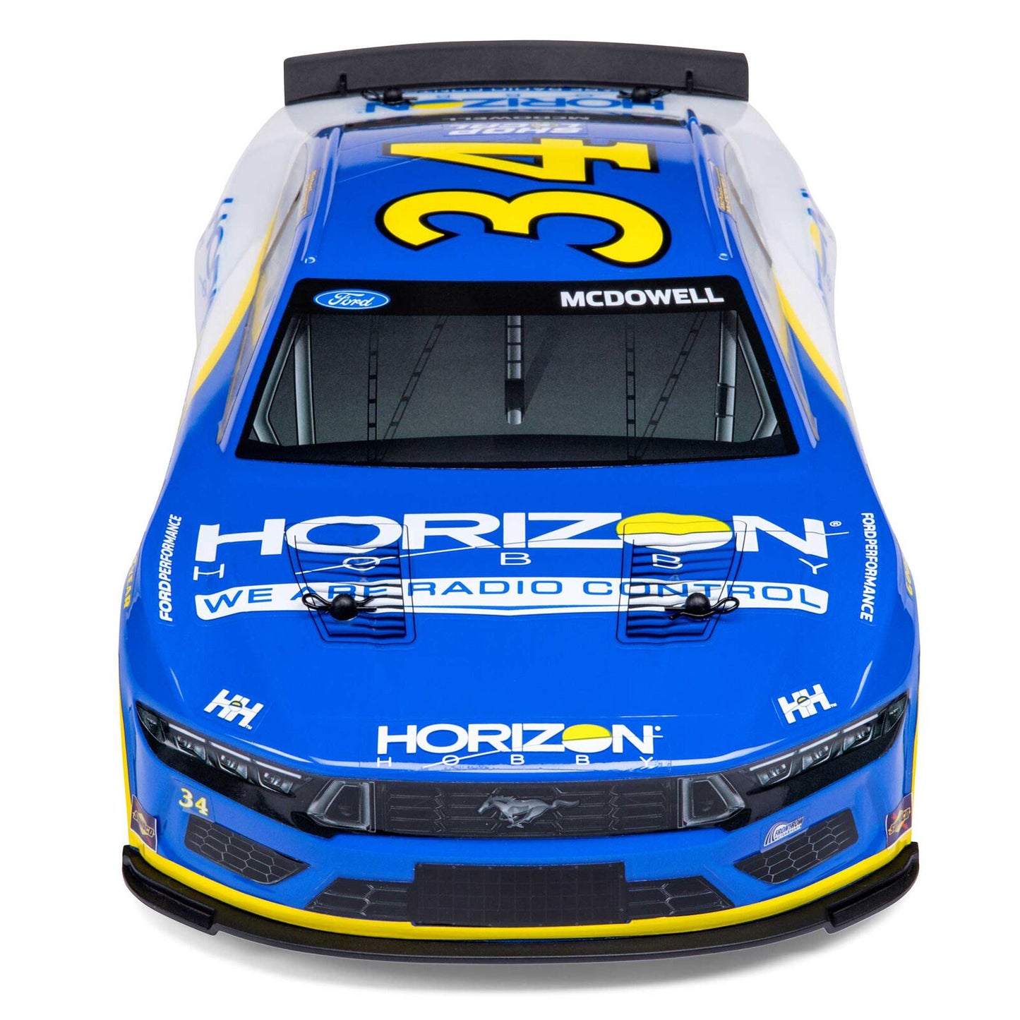 LOS1122434 1/12 4WD NASCAR RC Race Car RTR, Michael McDowell #34 Horizon Hobby 2024 Ford Mustang
