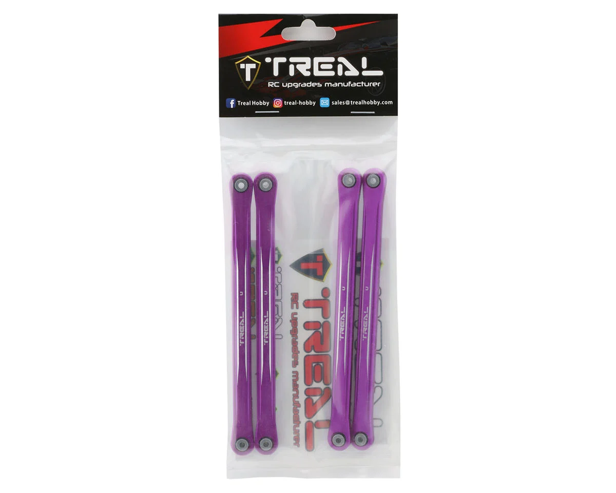 X003FXYGJL Treal Hobby Losi LMT Aluminum Upper Link Bars (Purple) (4)