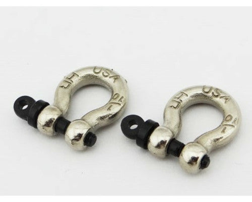 HRACC808X08 - 1:10 Scale Aluminum chrome Tow Shackle D-Rings (2)