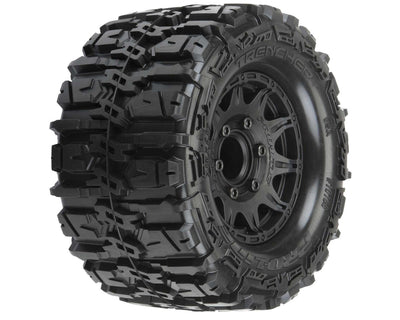 PRO1016810 Trencher HP Belted 2.8" Pre-Mounted Truck Tires (M2) (2) (Black) w/Raid Rear Wheels