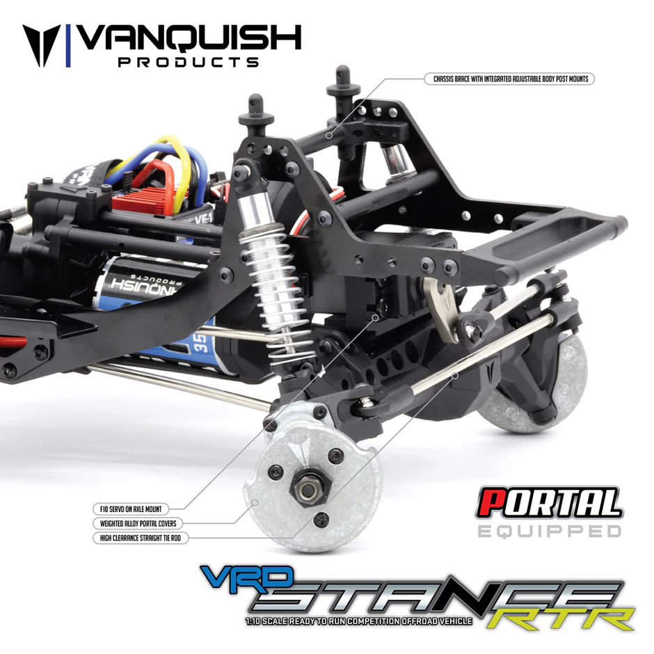 VPS09009B Vanquish Products VRD Stance RTR 1/10 Scale Portal Axle Competition Crawler  - Comp Silver