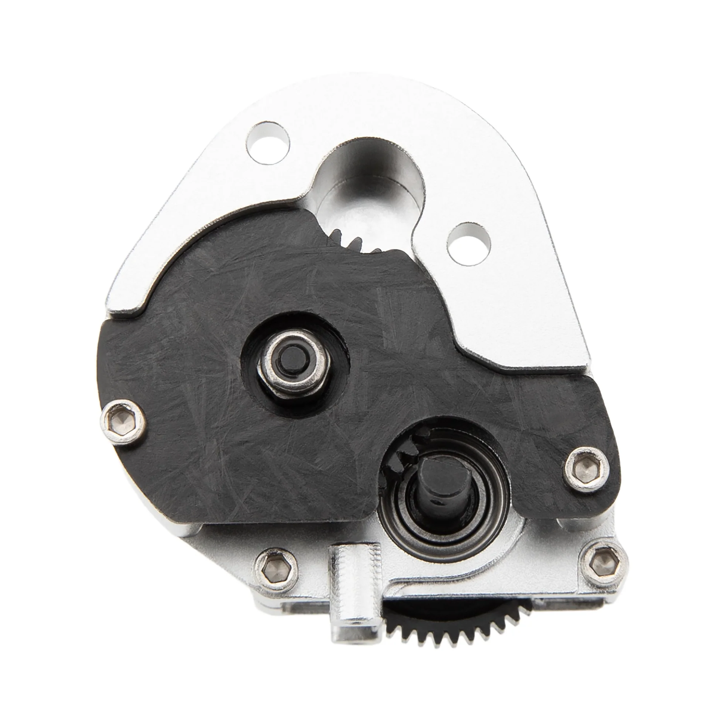 MEUS Racing SCX24 Brushless Transmission Silver Aluminum Complete Gearbox for 1/24 SCX24