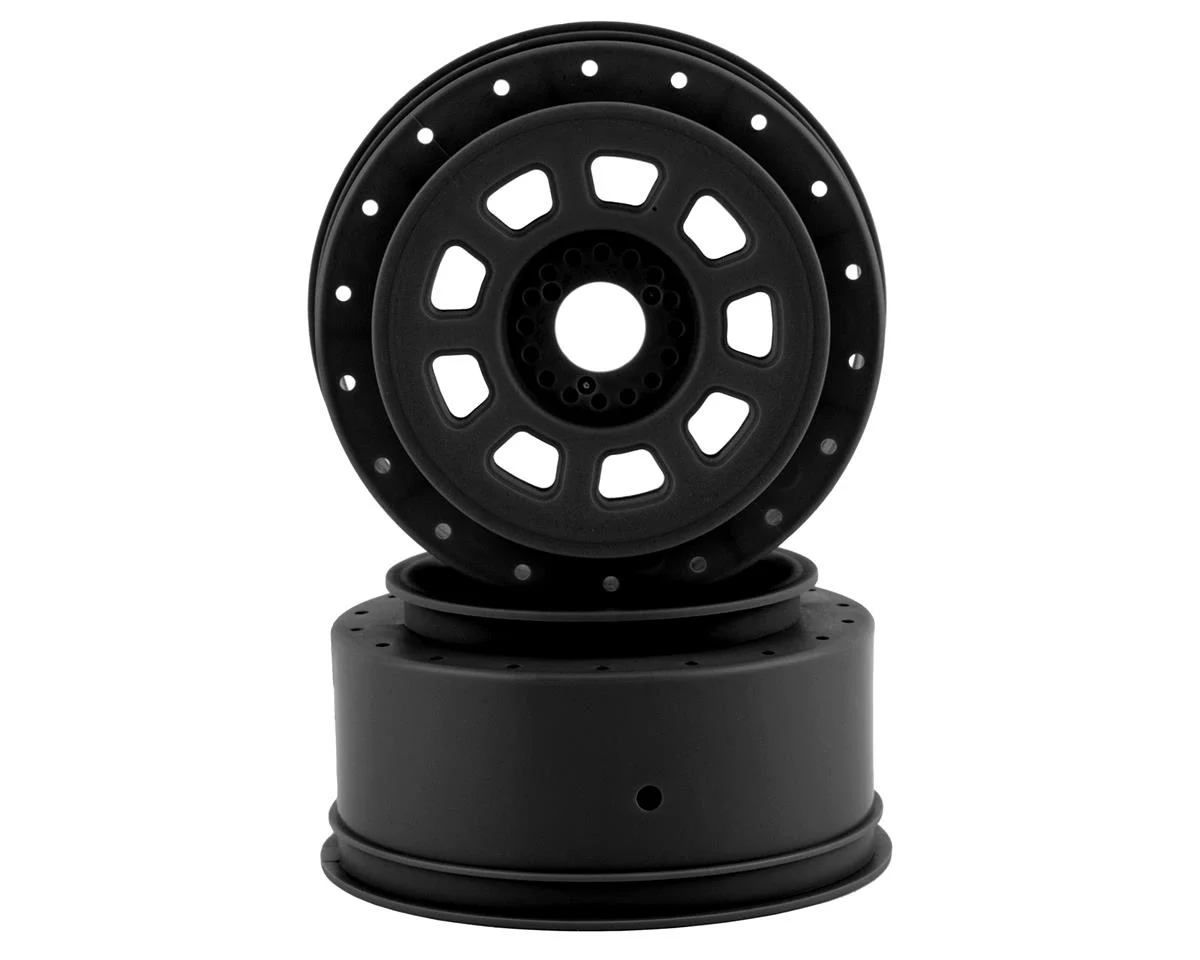 JCO3421B 9-Shot Short Course Dirt Oval Wheels (2) (Black) w/17mm Hex