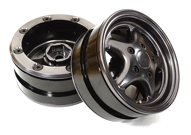 INTC29060GUN 1.9 Size Machined Alloy 5 Spoke Wheel (2) 1/10 Scale Crawler