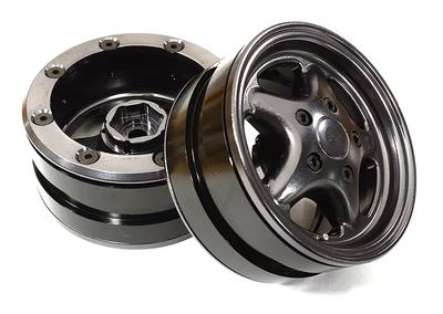INTC29060GUN 1.9 Size Machined Alloy 5 Spoke Wheel (2) 1/10 Scale Crawler
