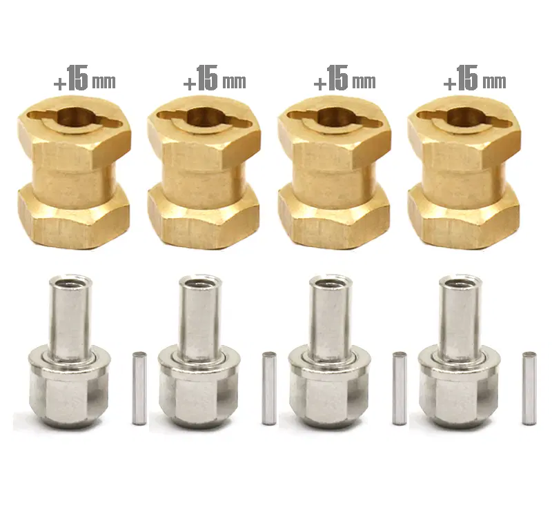 INTC31052 12mm Hex Wheel (4) Hub Brass 15mm Thick