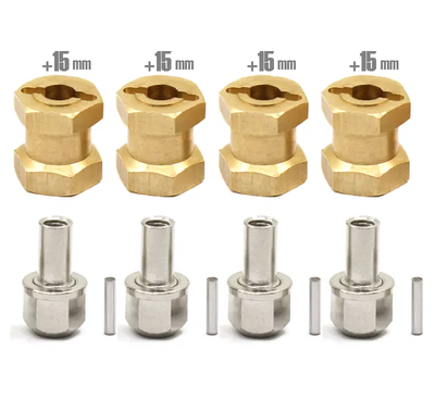 INTC31052 12mm Hex Wheel (4) Hub Brass 15mm Thick
