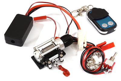 INTC26046SILVER Billet Machined T12 Realistic High Torque Winch w/Remote for Scale Crawler 1/10