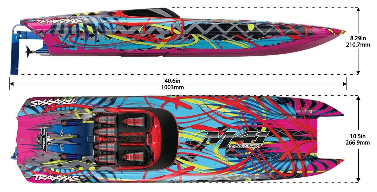57046-4 M41 Wide Body 40" Catamaran Brushless Race Boat Pink