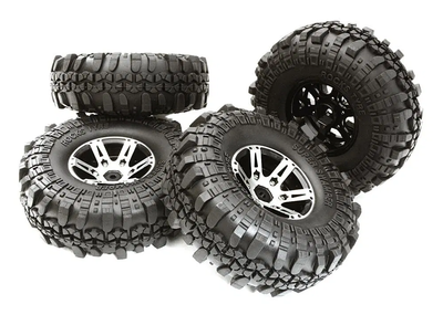 INTC27409BLACK Machined Alloy 6 Spoke Off-Road 1.9 Size Wheel & Tire (4)