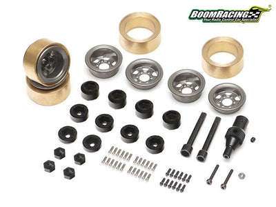BRW780938TE37-GM KRAIT™ 1.0" TE37 Beadlock Wheel w/ Brass Rings & Hub Options Set (4) Gun Metal