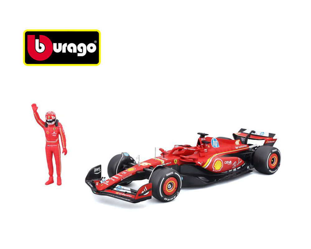 Bburago 18-26823CL 1:24 Ferrari F1 Team SF-24 #16 Charles Leclerc with Driver Figure – Formula Racing