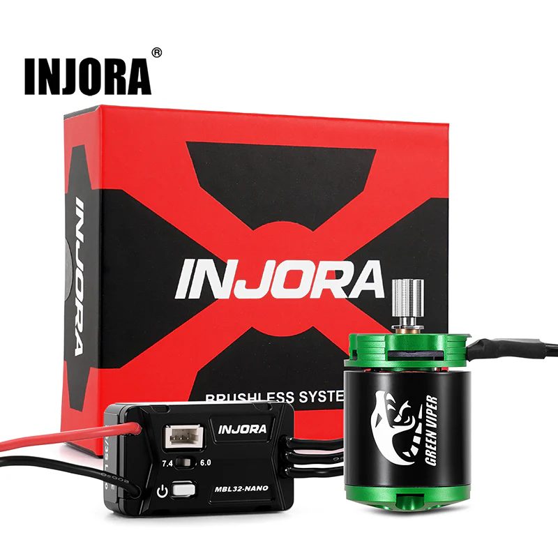 MBL32-NANO-INM24 INJORA MBL32-NANO Brushless ESC & 1621 Green Viper Motor 4300KV for 1/30 SCX30