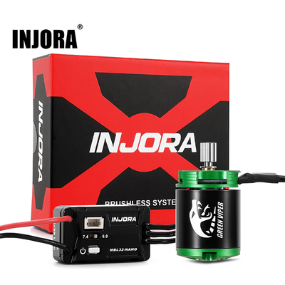 MBL32-NANO-INM24 INJORA MBL32-NANO Brushless ESC & 1621 Green Viper Motor 4300KV for 1/30 SCX30