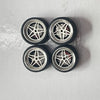 HotWheels 1/64 Custom Alloy Wheels And Rubber Tires - Silver