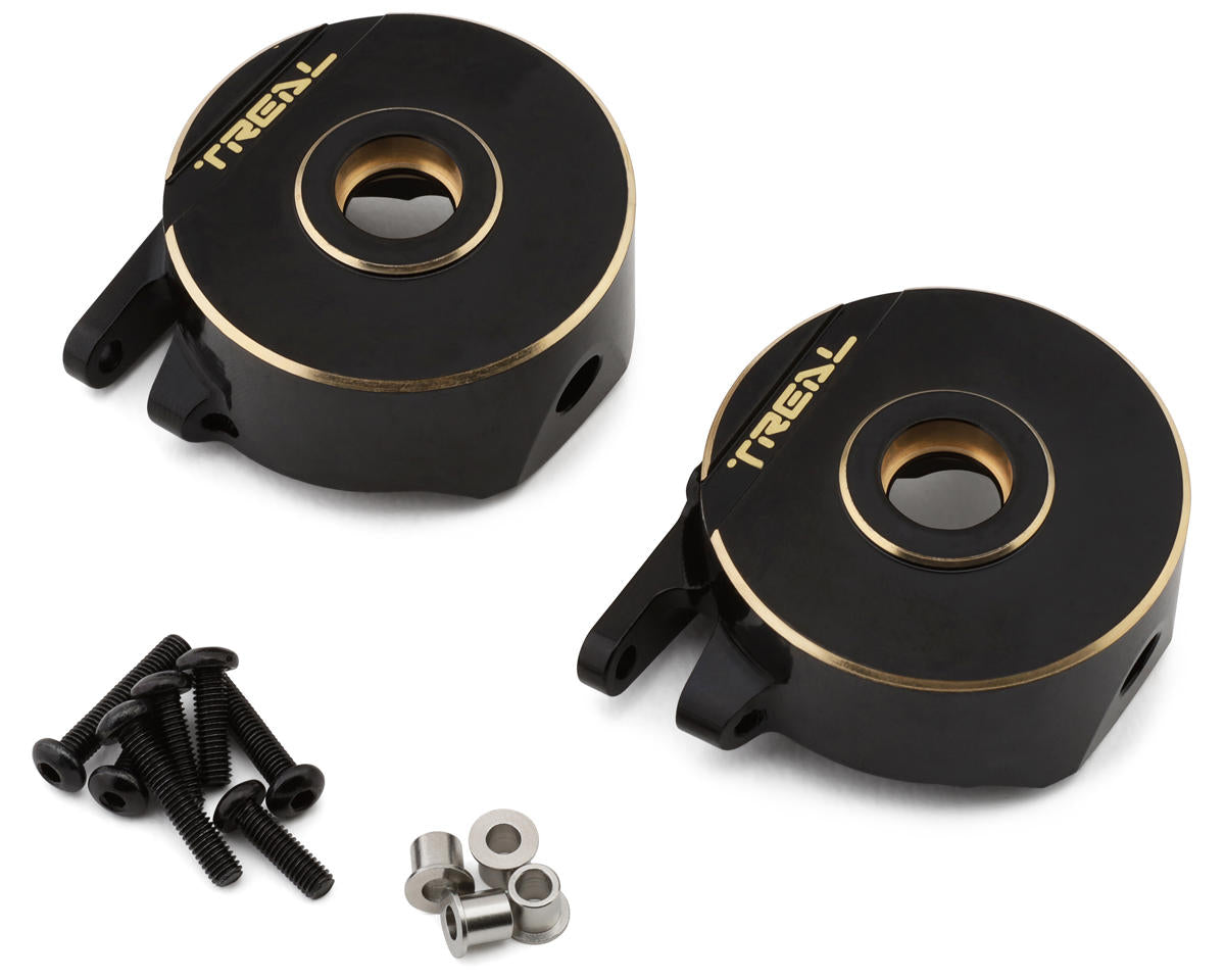 X004D66R05 Vanquish H10 Optic Brass Front Steering Knuckles (Black) (2) (150.4g)