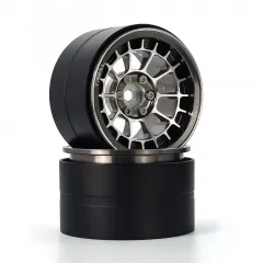 X002YF5UOB Treal Aluminium 2.2 Beadlock Wheels Rims(2)pcs Fit RC Crawler Mud Truck 2.2 Tires for Ryft Wraith RR10 -Type A-Titanium