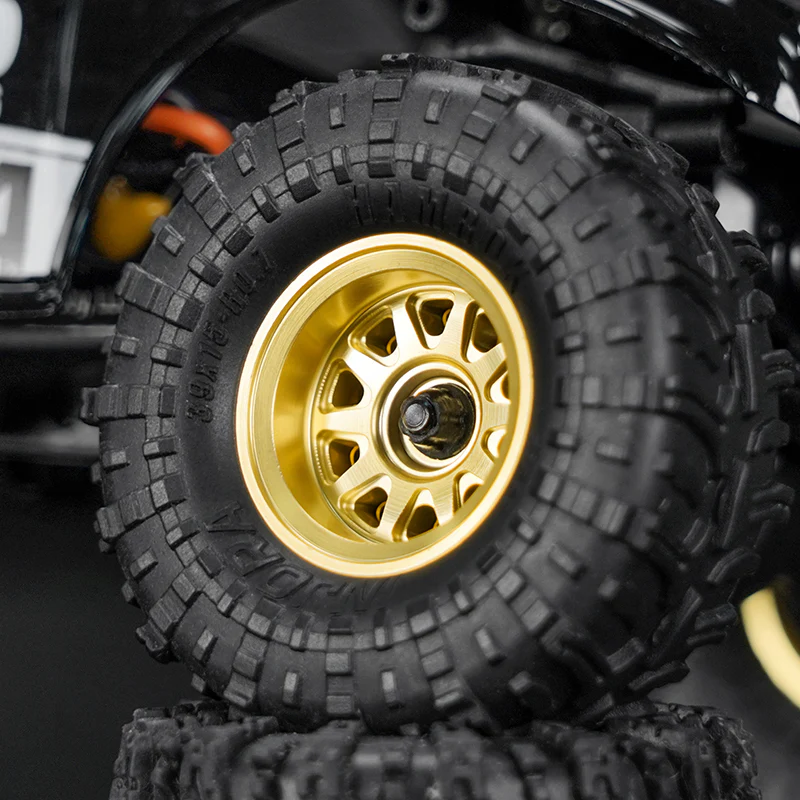 W7007BR-19 INJORA 0.7" D19 Brass Beadlock Wheels for 1/30 SCX30 (W7007)