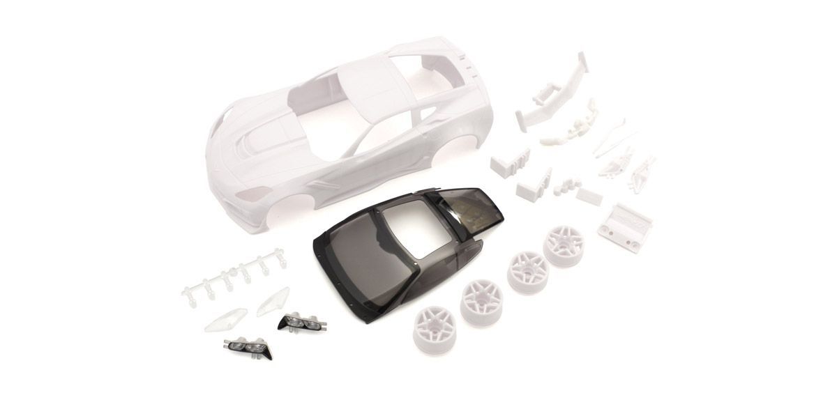 KYOMZN196 Chevrolet Corvette ZR1 White Body Set (W/Rims) For RWD