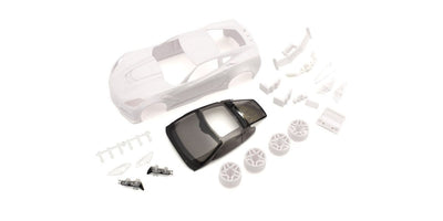 KYOMZN196 Chevrolet Corvette ZR1 White Body Set (W/Rims) For RWD