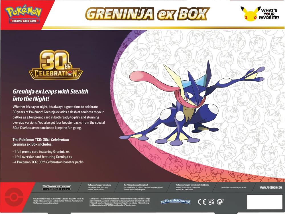 PKU10-10463-120 Pokemon TCG 30th Celebration Greninja Ex Box