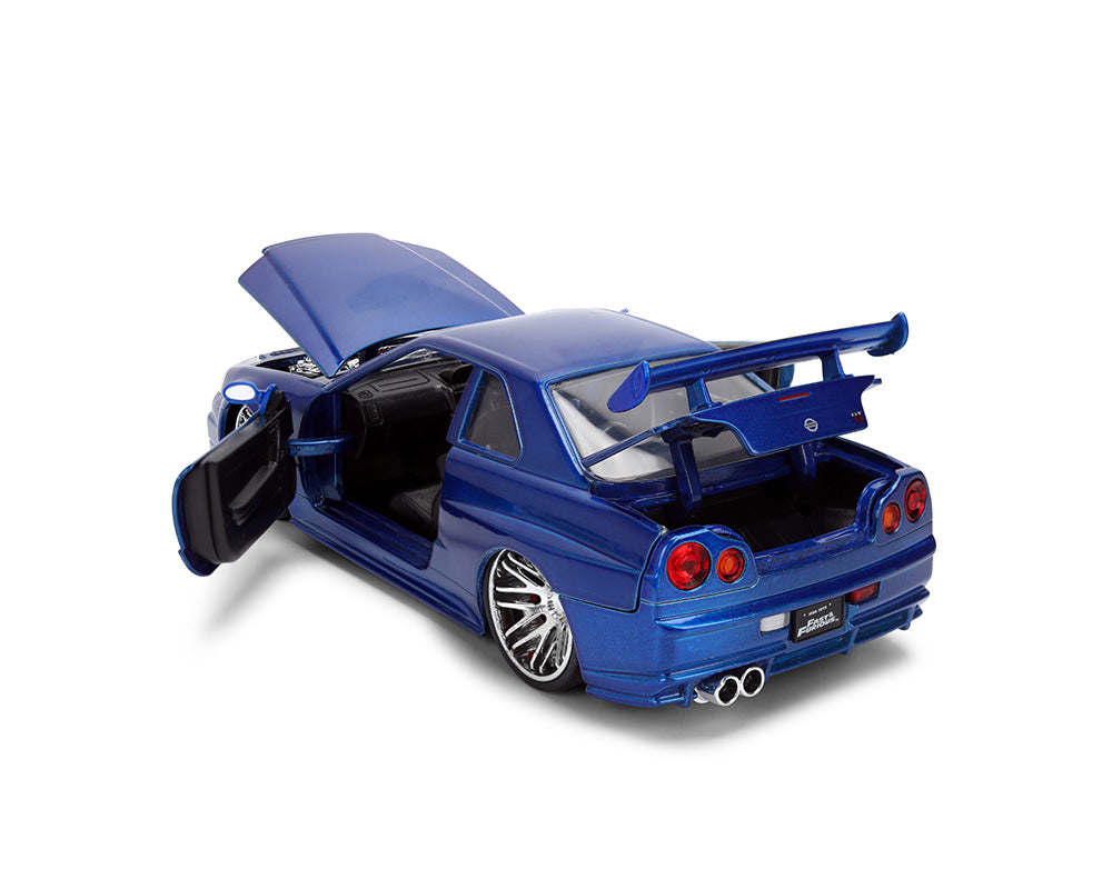 Jada 37704 1:24 Brian’s Nissan Skyline GT-R (R34) – Color Brush Blue – Fast & Furious 25th Anniversary