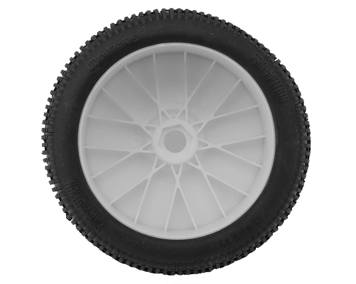 PMT1010-SLW-W Pro-Motion Spitfire 1/8 Truggy Pre-Mount Tires (White) (2) (Soft - Long Wear)