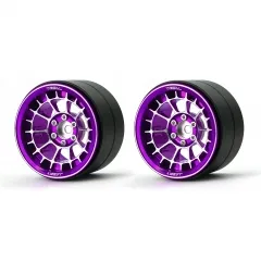 X0032KM5FJ Treal Aluminium 2.2 Beadlock Wheels Rims(2)pcs Fit RC Crawler Mud Truck 2.2 Tires for Ryft Wraith RR10 -Type A-Purple