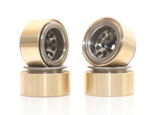 BRW780938TERRA-GM KRAIT™ 1.0" Terra Beadlock Wheel w/ Brass Rings & Hub Options Set (4) Gun Metal