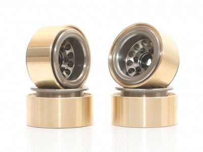 BRW780938TERRA-GM KRAIT™ 1.0" Terra Beadlock Wheel w/ Brass Rings & Hub Options Set (4) Gun Metal