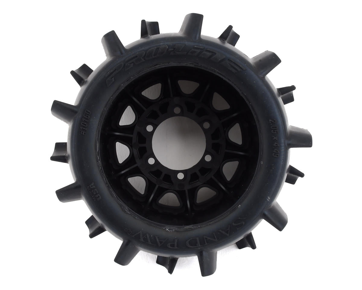PRO1016010 1/10 Sand Paw LP F/R 2.8" MT Tires Mounted 12mm/14mm Black Raid (2)