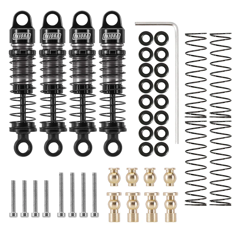 SCX24-179BK INJORA 40mm Big Bore Oil Shock Absorber for 1/24 SCX24 FCX24M (Black/Grey))